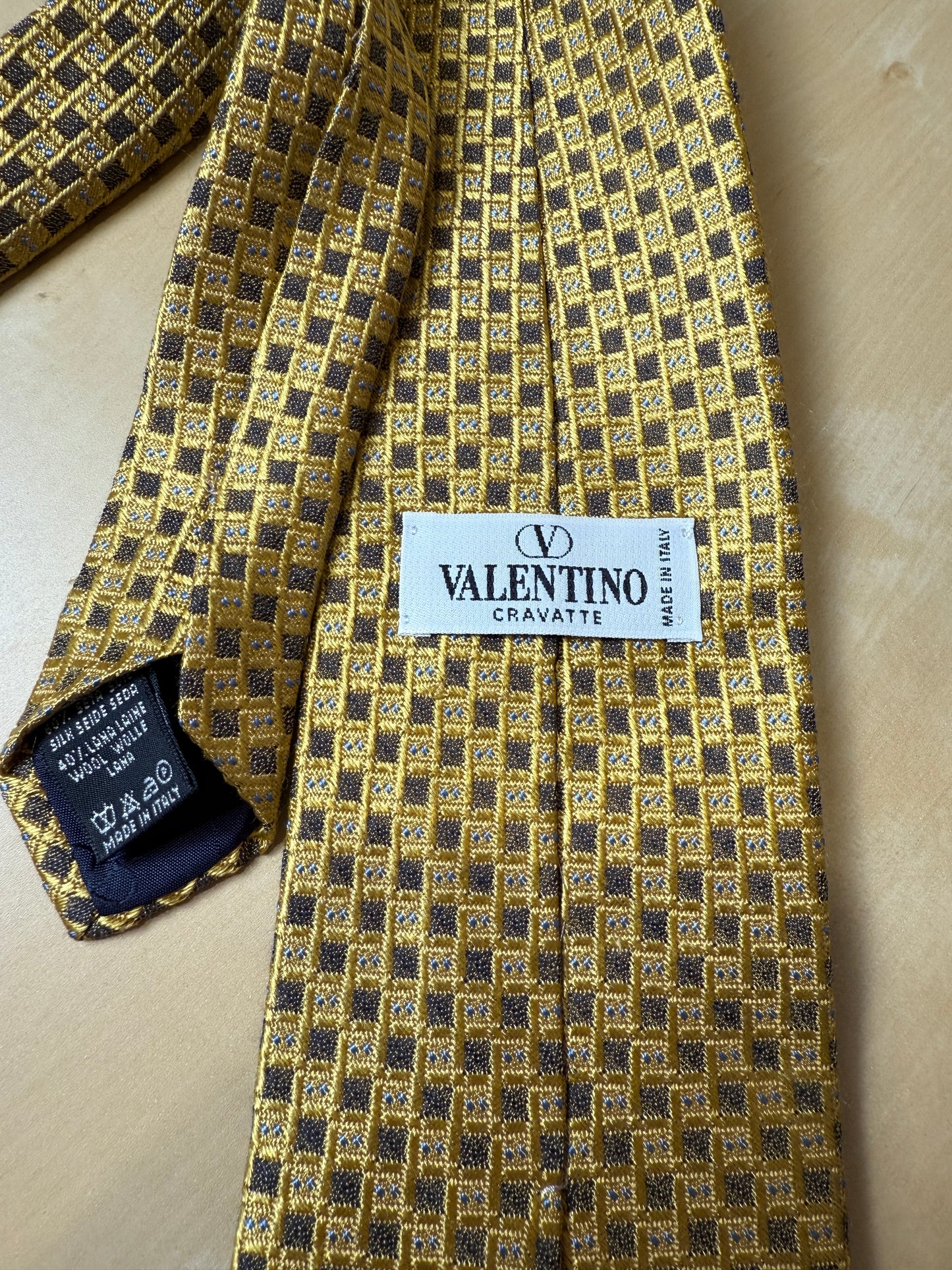 Cravatta Valentino gialla seta e lana