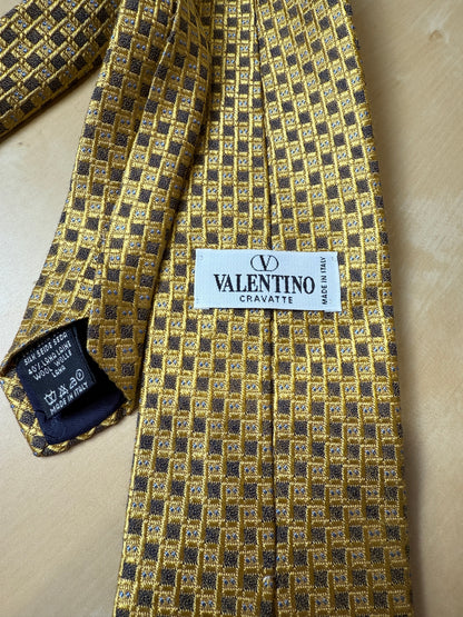 Cravatta Valentino gialla seta e lana