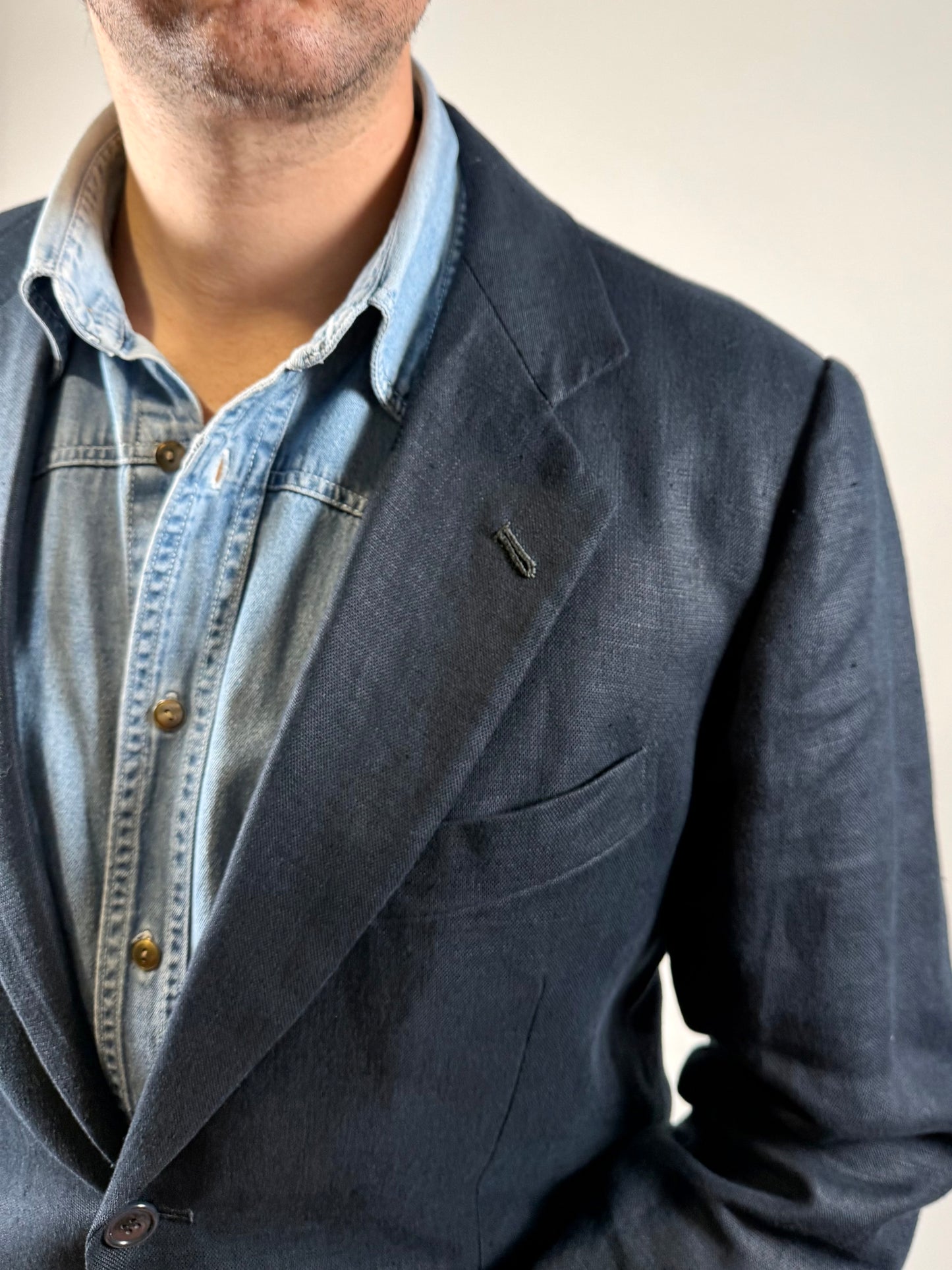 Giacca sartoriale in lino con fodera in seta - tg. 48/50