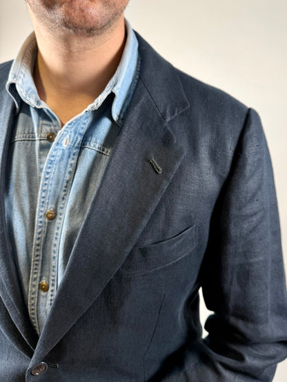Giacca sartoriale in lino con fodera in seta - tg. 48/50