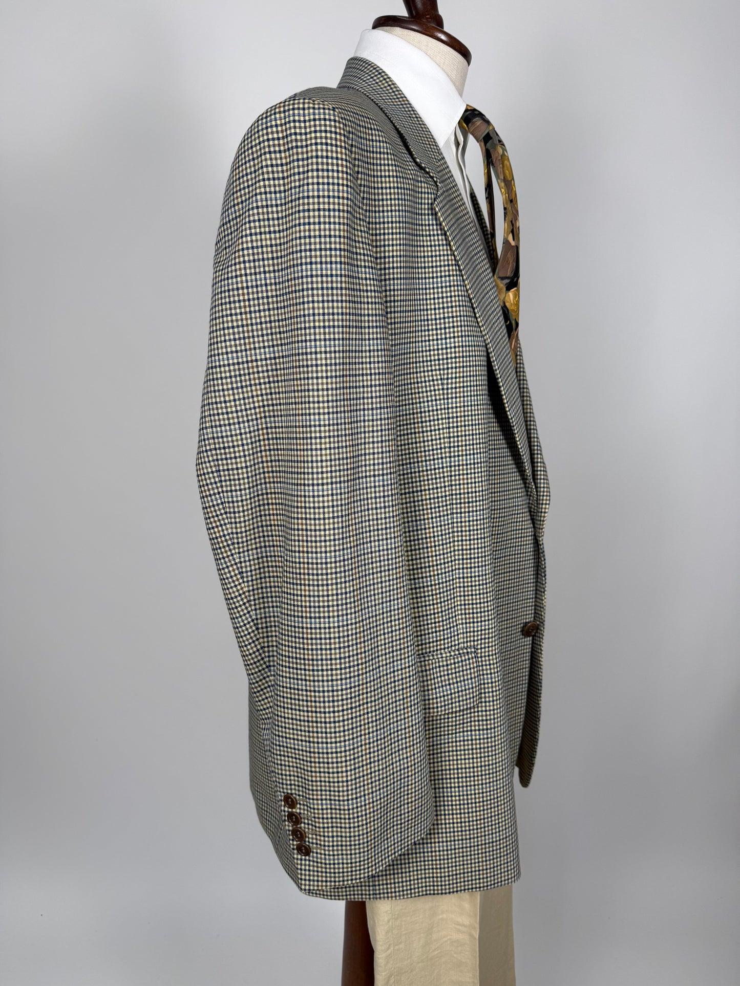 Giacca anni '80 fresco lana check - tg. 58/60 lunga