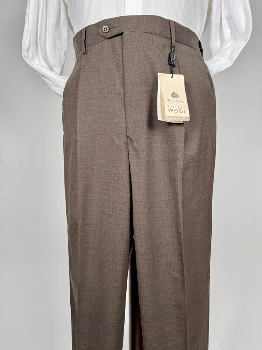 Pantaloni fresco lana marrone anni ‘90 (NOS) - tg. 48