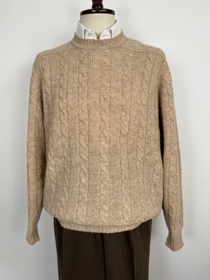 Maglione vintage in lana shetland a trecce - tg. XL