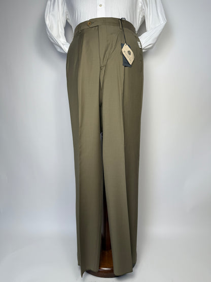 Pantalone anni ‘90 fresco lana verde salvia (NOS) - tg. 48