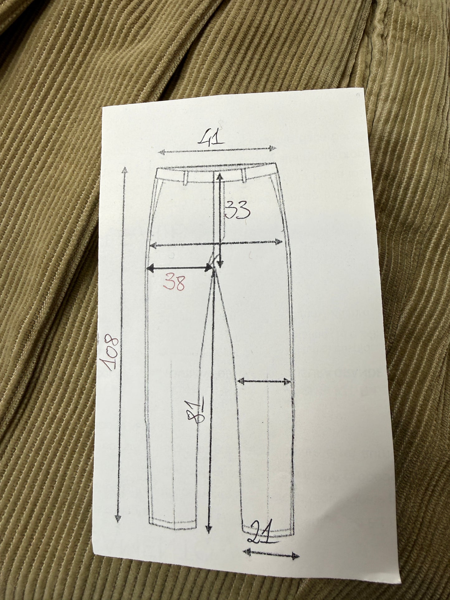 Pantaloni in velluto a coste beige - tg. 46/48