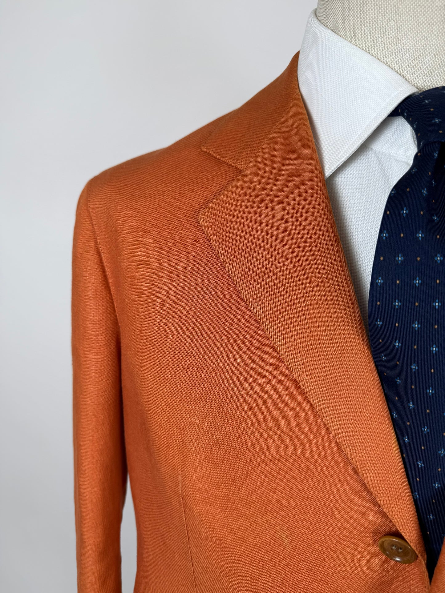 Giacca sartoriale D. Caraceni-Campagna lino irlandese arancio - tg. 50/52