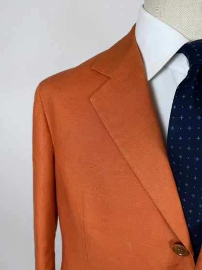 Giacca sartoriale D. Caraceni-Campagna lino irlandese arancio - tg. 50/52
