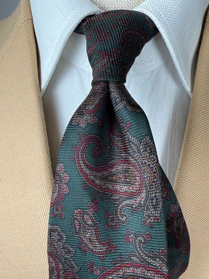 Cravatta Vivax made in England paisley verde