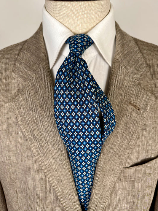 Cravatta Brooks Brothers blu micro fantasia