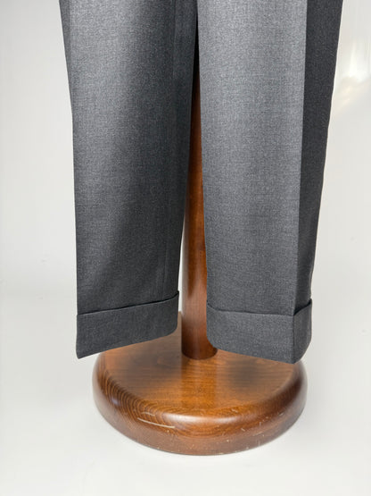 Pantaloni flanella pettinata grigio tess. Loro Piana Tasmania - tg. 54