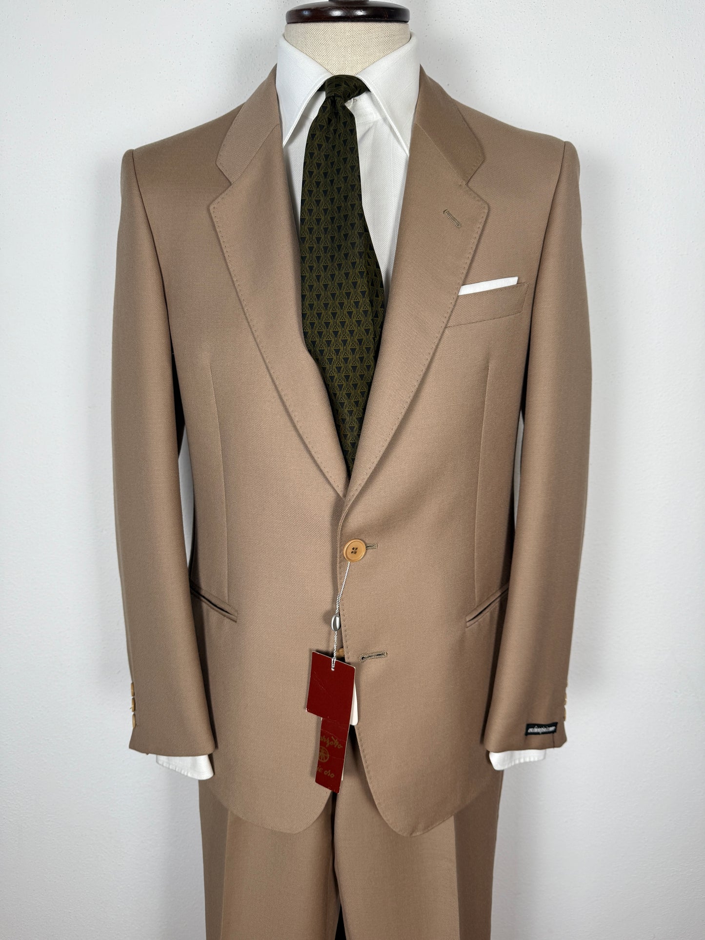 Completo Marzotto anni ‘70 in twill beige (NOS) - tg. 46/48