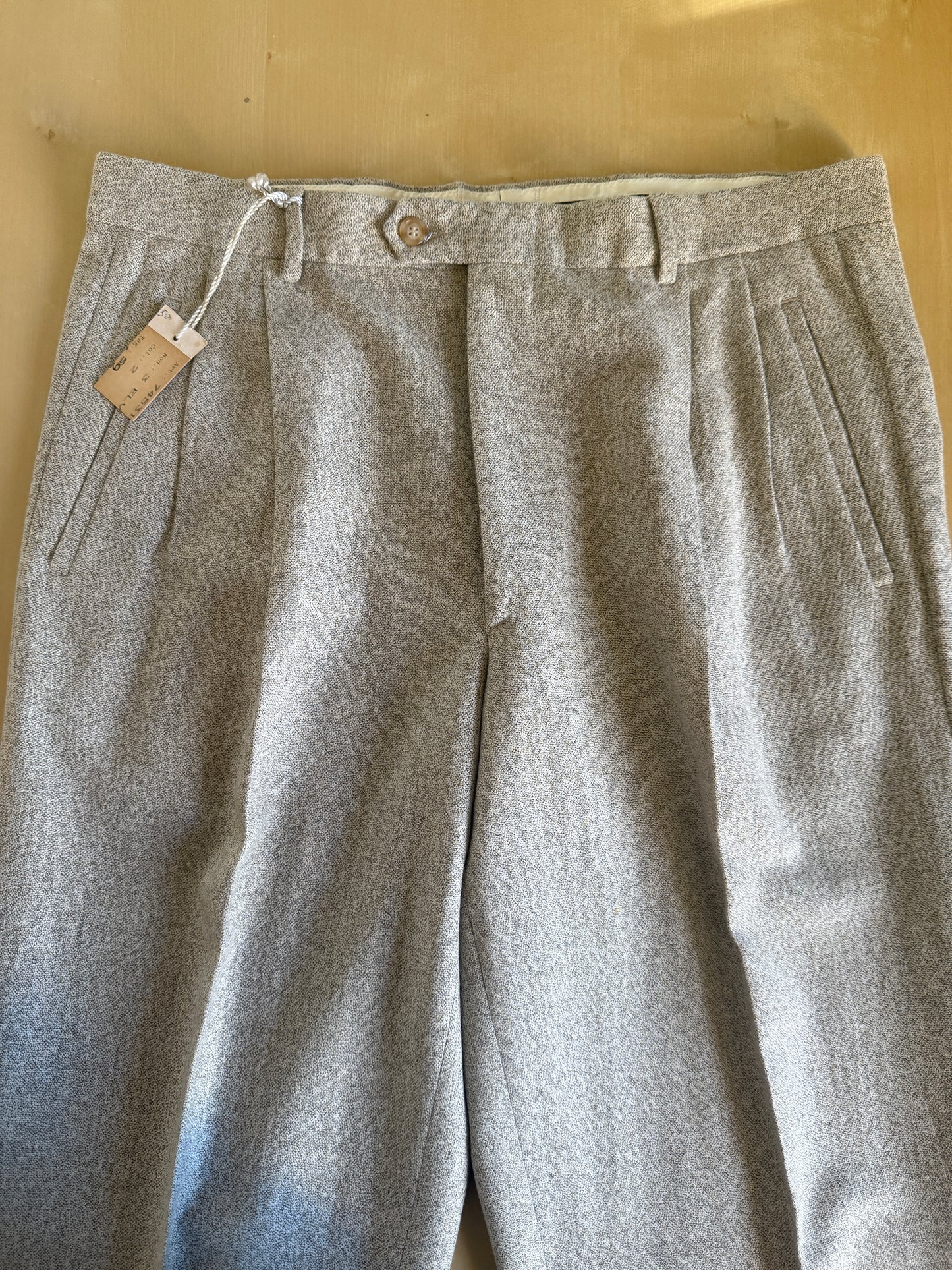 Pantaloni anni ‘80 in lana color panna (NOS) - tg. 50/52