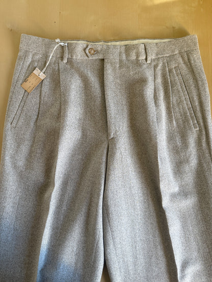 Pantaloni anni ‘80 in lana color panna (NOS) - tg. 50/52