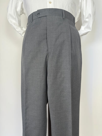 Pantaloni anni ‘90 in fresco lana grigio antracite (NOS) - tg. 52/54
