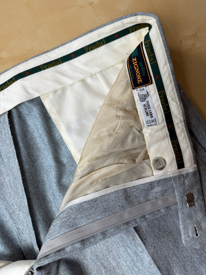 Pantaloni in flanella grigio chiaro anni ‘80 (NOS) - tg. 54