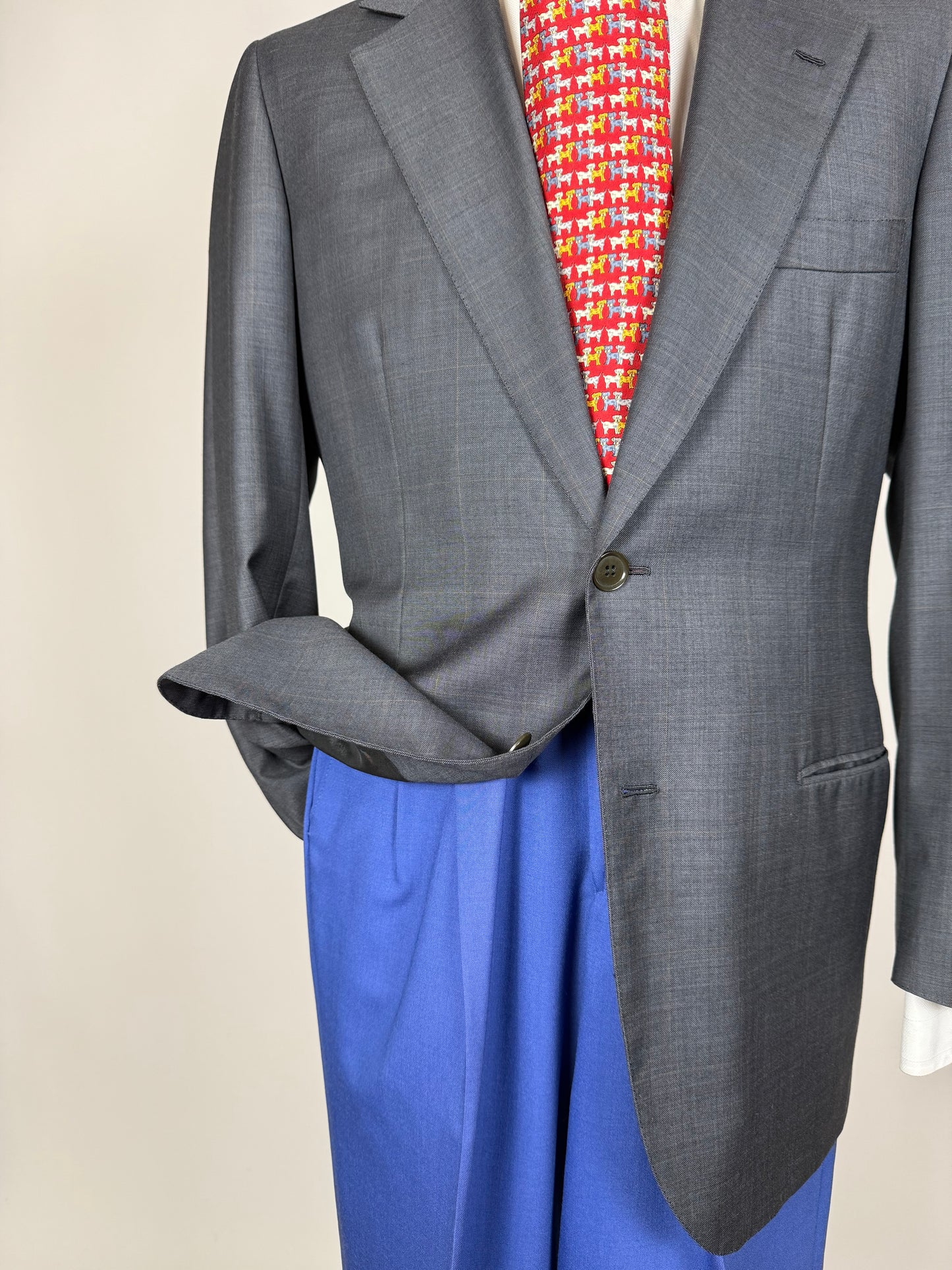 Giacca sartoriale fresco lana antracite finestrata - tg. 48