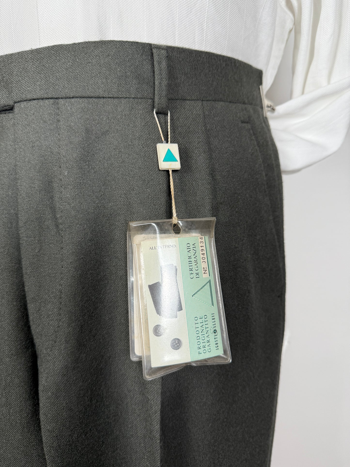 Pantaloni anni ‘70/‘80 in flanella verde scuro (NOS) - tg. 48