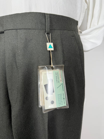 Pantaloni anni ‘70/‘80 in flanella verde scuro (NOS) - tg. 48