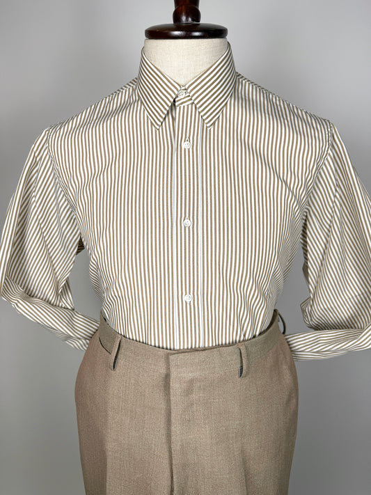 Camicia a righe sartoriale anni ‘80 collo italiano - M, collo 40