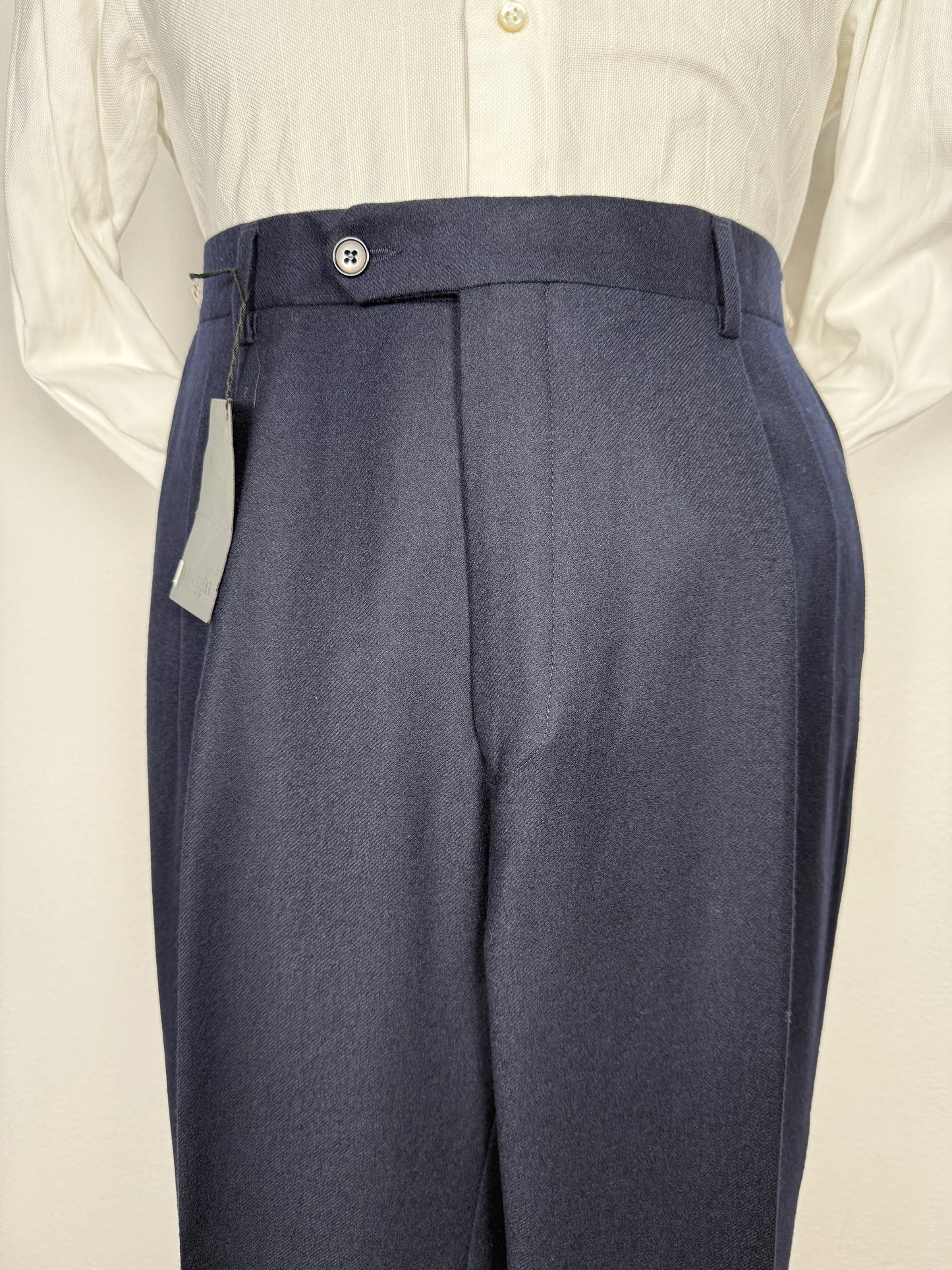 Pantalone anni ‘90 in flanella blu notte (NOS) - tg. 50