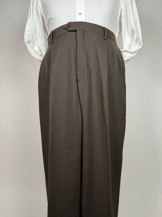 Pantaloni in flanella marrone scuro - tg. 54