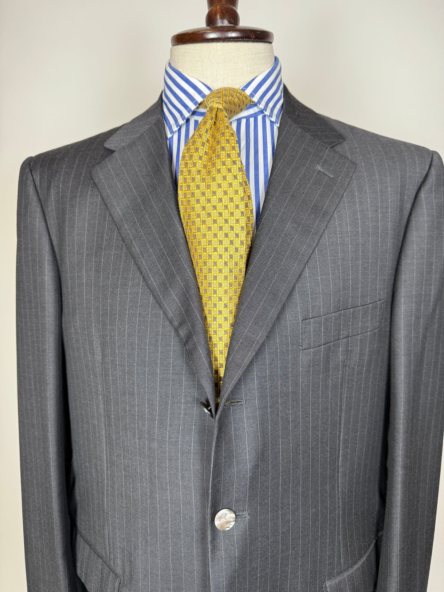 Completo Yves Saint Laurent anni ‘90 grigio gessato - tg. 54/56