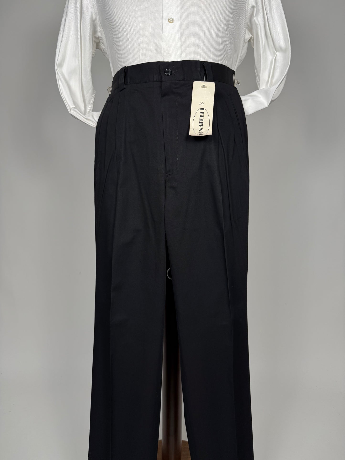 Pantaloni anni '80 in cotone nero (NOS) - tg. 48