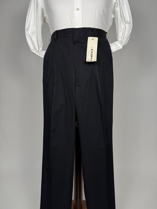 Pantaloni anni '80 in cotone nero (NOS) - tg. 48