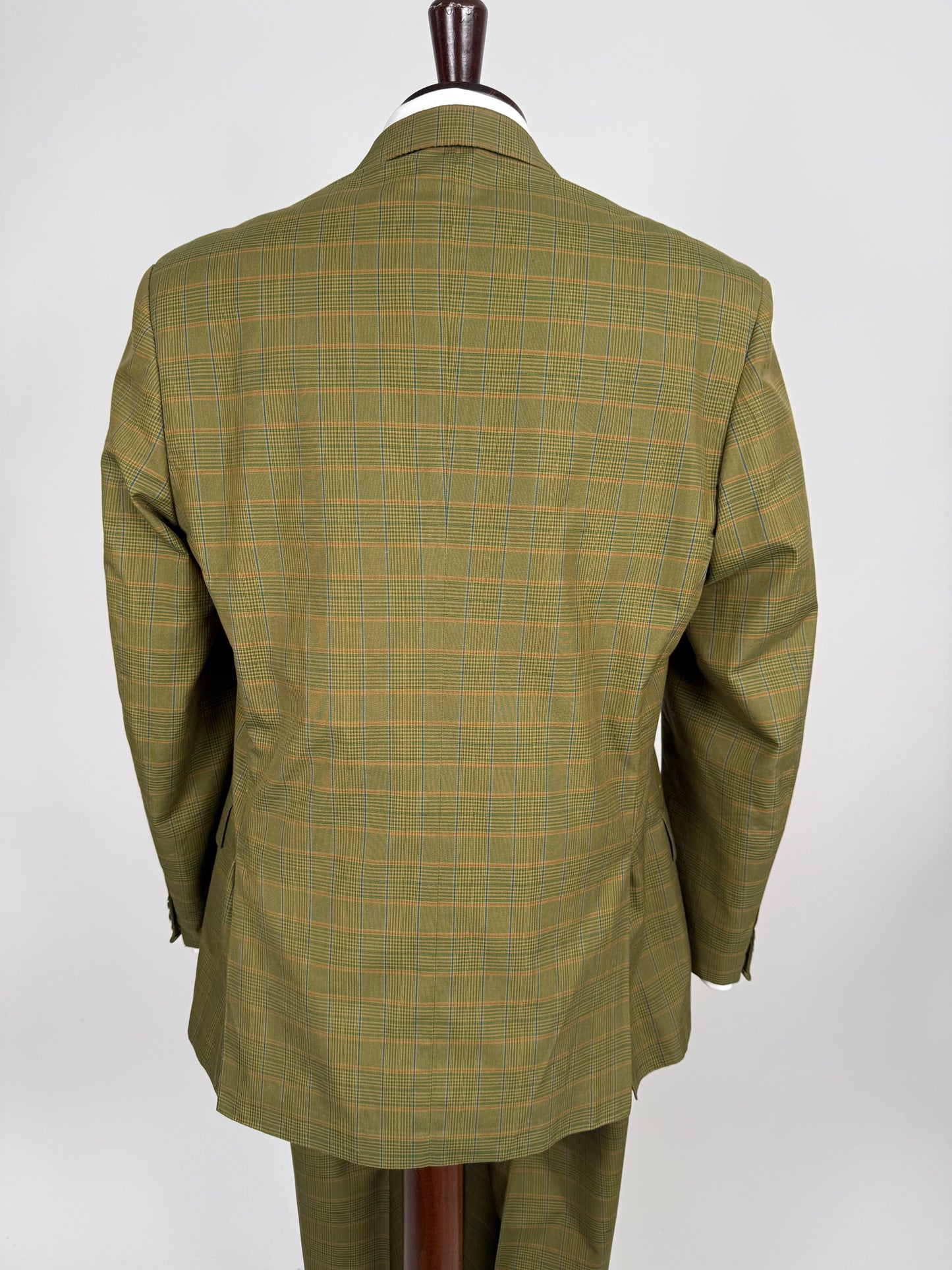 Completo anni ‘80 verde a quadri in cotone sfoderato - tg. 50