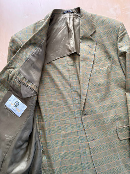 Completo anni ‘80 verde a quadri in cotone sfoderato - tg. 50