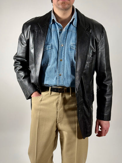 Giacca blazer in pelle anni ‘80 - tg. 50