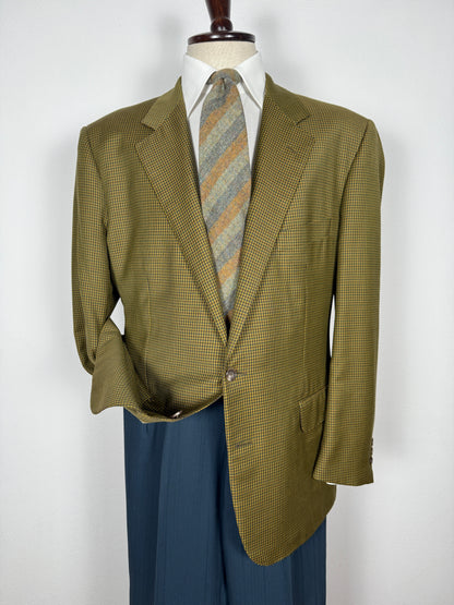 Giacca anni ‘80 flanella pied-de-poule verde - tg. 54