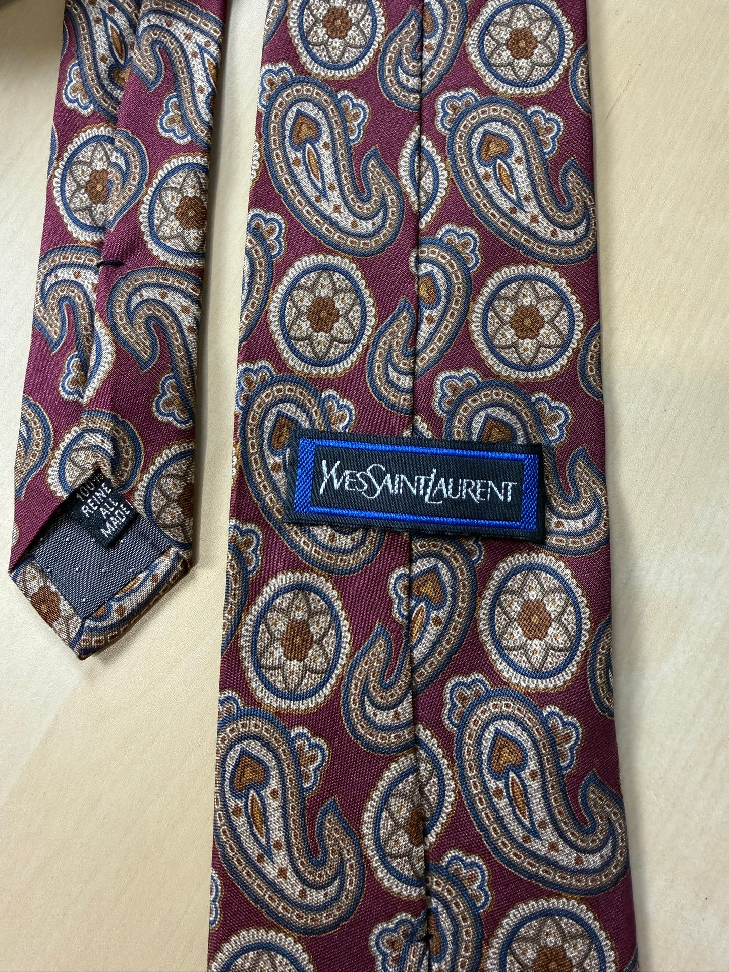 Cravatta Yves Saint Laurent paisley vintage