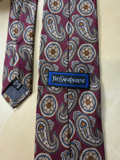 Cravatta Yves Saint Laurent paisley vintage