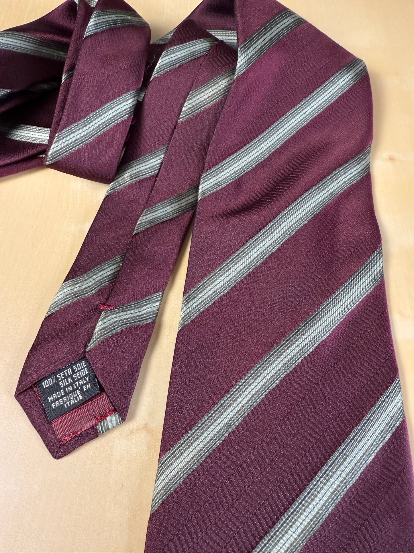 Cravatta Armani regimental bordeaux