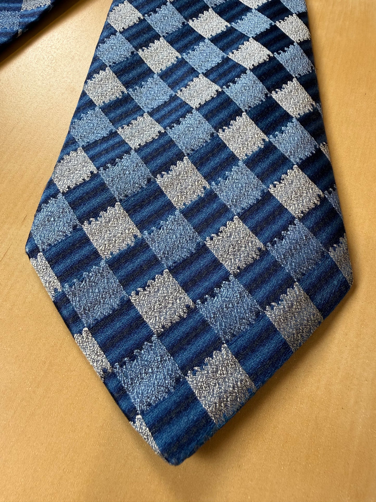 Cravatta Etro losanghe azzurro jacquard