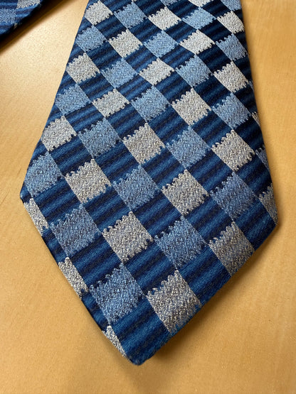 Cravatta Etro losanghe azzurro jacquard