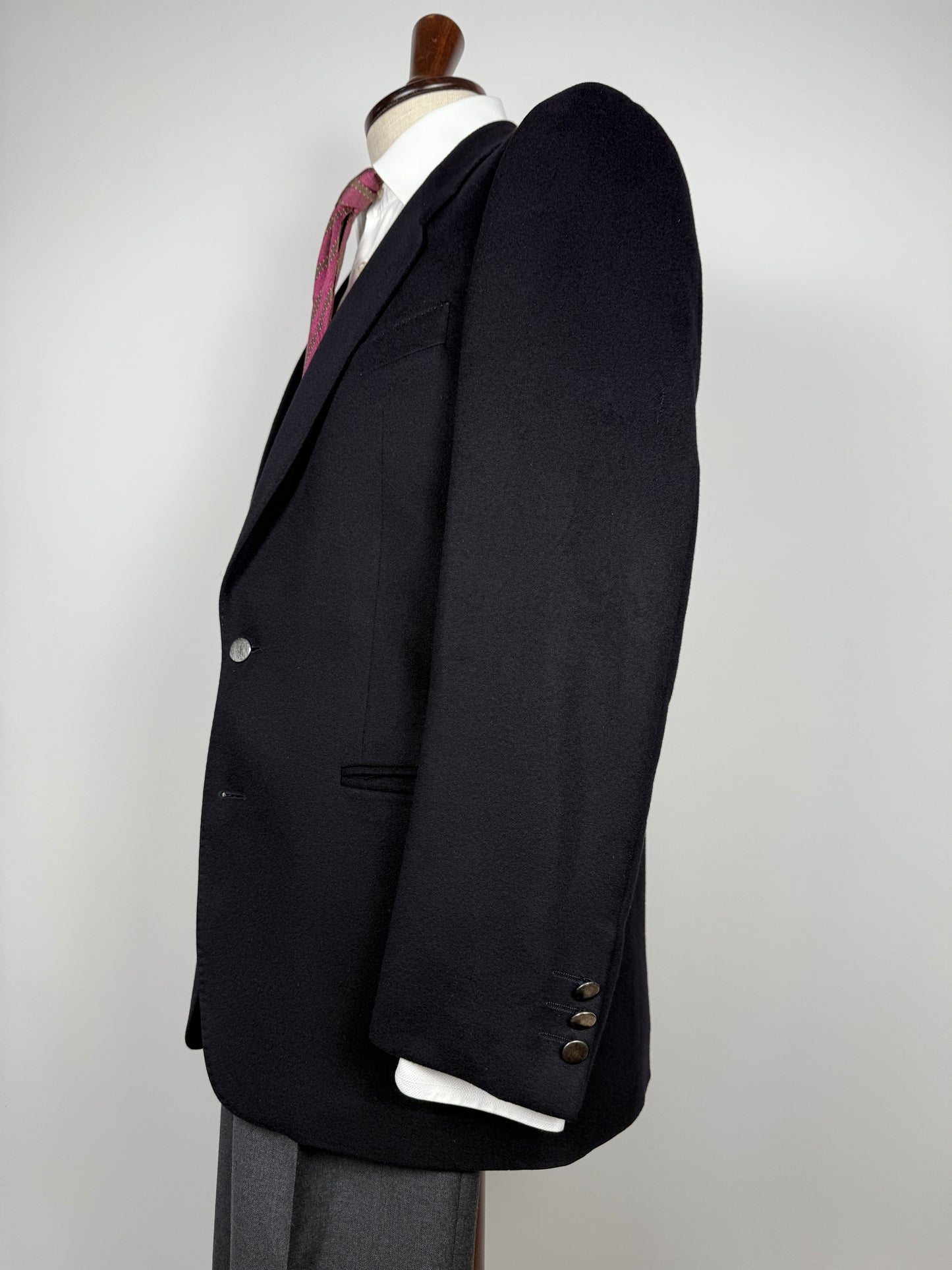 Blazer anni ‘80 in cashmere e lana blu - tg. 48