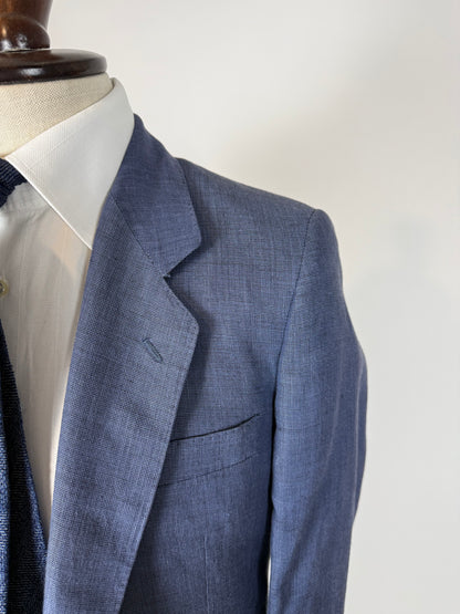 Giacca anni '70 in lino blu - tg. 44