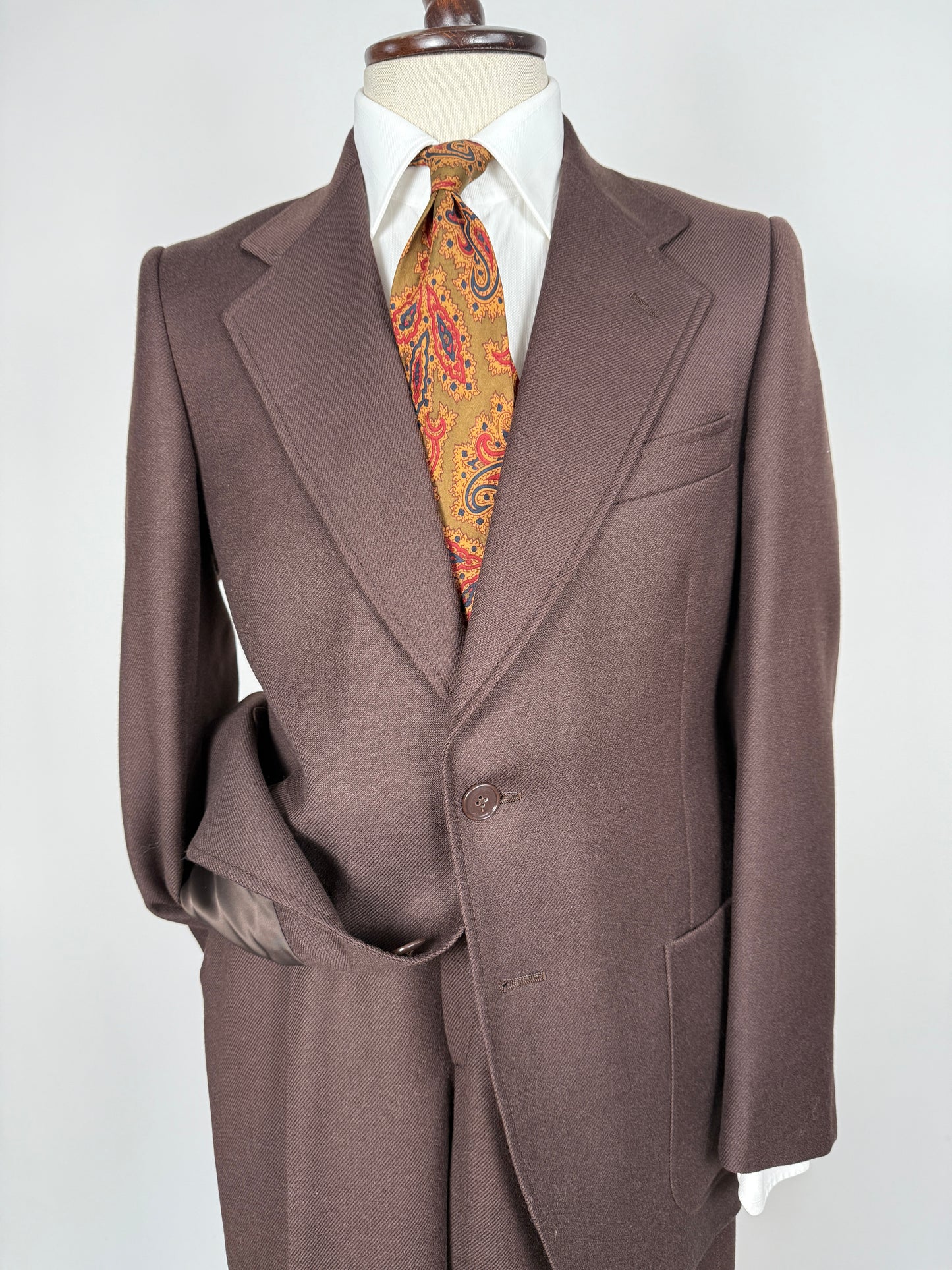 Completo anni ‘70 cavalry twill marrone - tg. 44/46