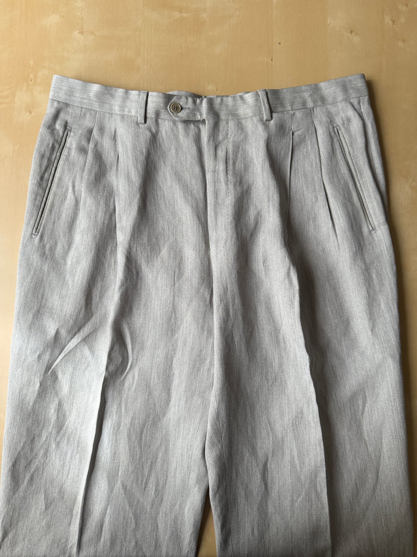 Panciotto damascato con pantalone abbinato in seta e lino - tg. 54