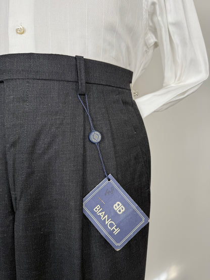 Pantaloni fresco lana grigio antracite anni '80 (NOS) - tg. 46/48