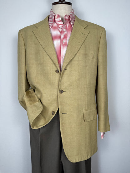 Giacca Corneliani mezza fodera in hopsack beige/senape - tg. 56
