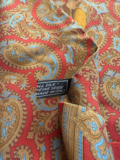 Sciarpa tubolare in seta paisley con giocatore di golf