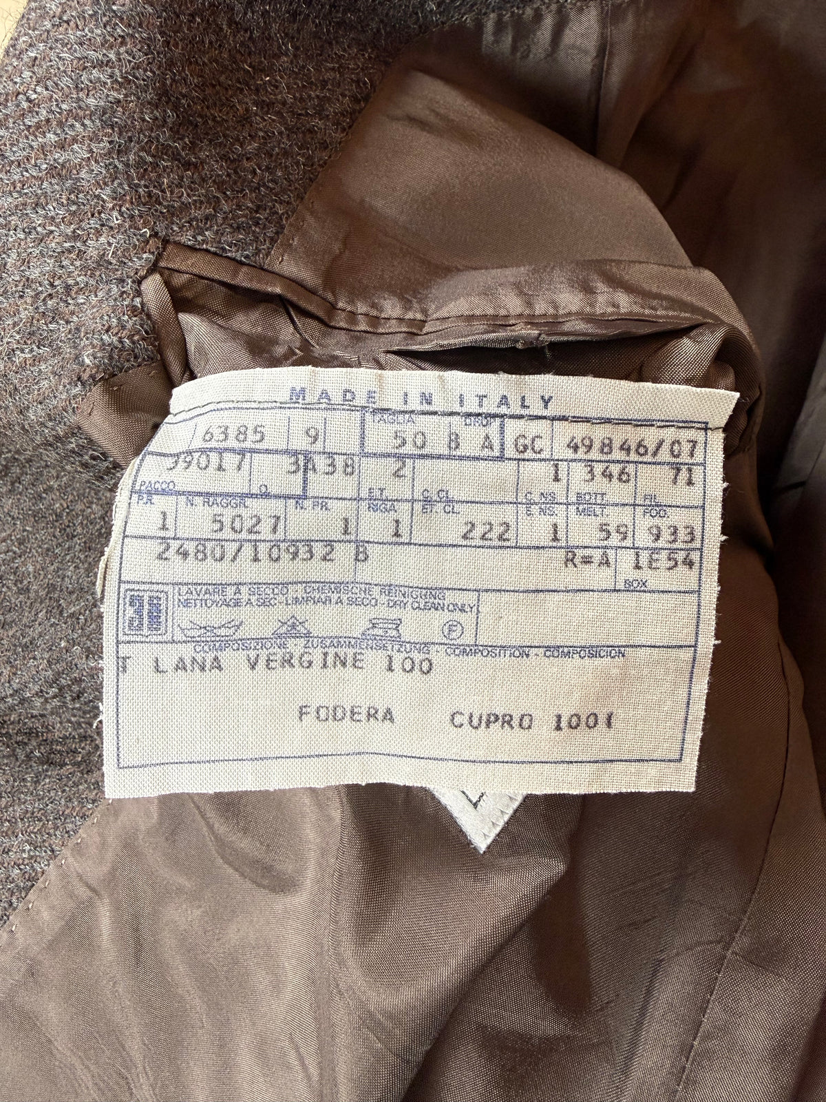 Giacca Corneliani anni '70/'80 tweed marrone tabacco - tg. 46/48