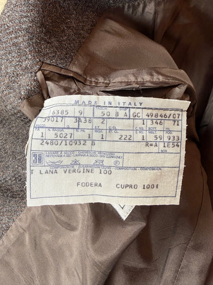 Giacca Corneliani anni '70/'80 tweed marrone tabacco - tg. 46/48