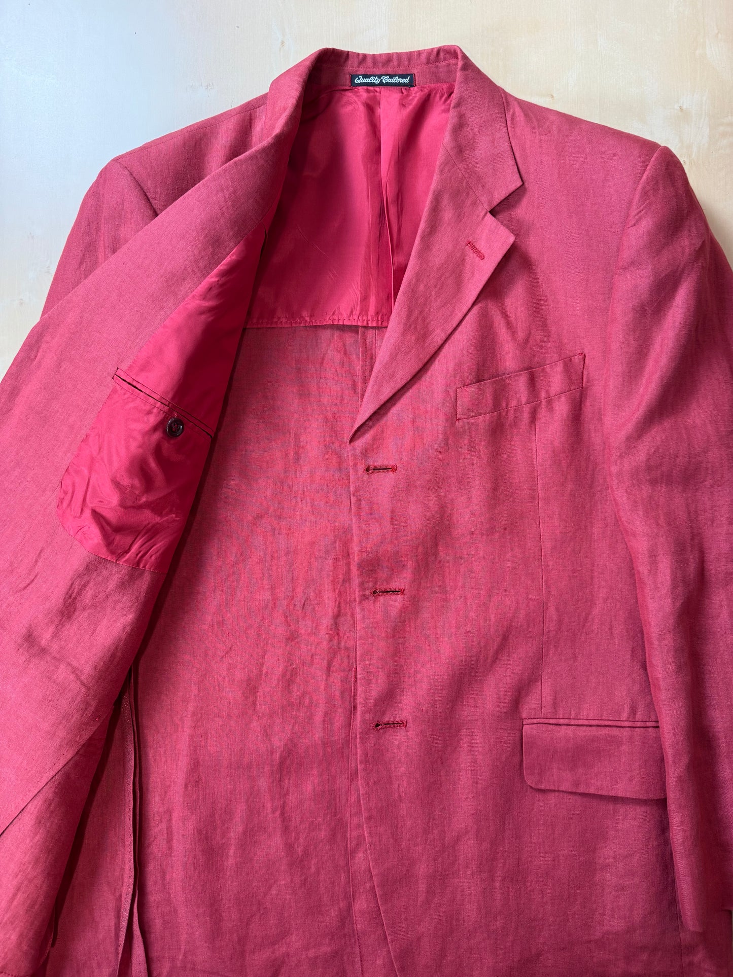 Giacca anni '90 100% lino rosso corallo - tg. 54