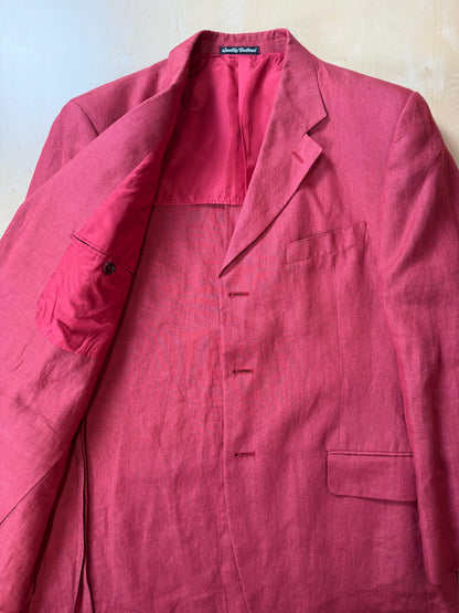 Giacca anni '90 100% lino rosso corallo - tg. 54
