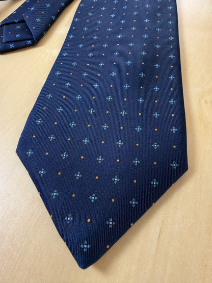 Cravatta Marinella blu micro fantasia