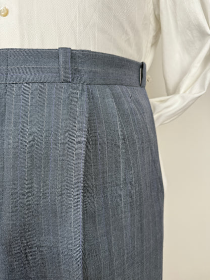 Completo sartoriale anni ‘60/'70 in grisaglia color carta da zucchero gessato - tg. 50/52